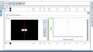 Surface brilliance module showing numeric results, measurement images and graph.